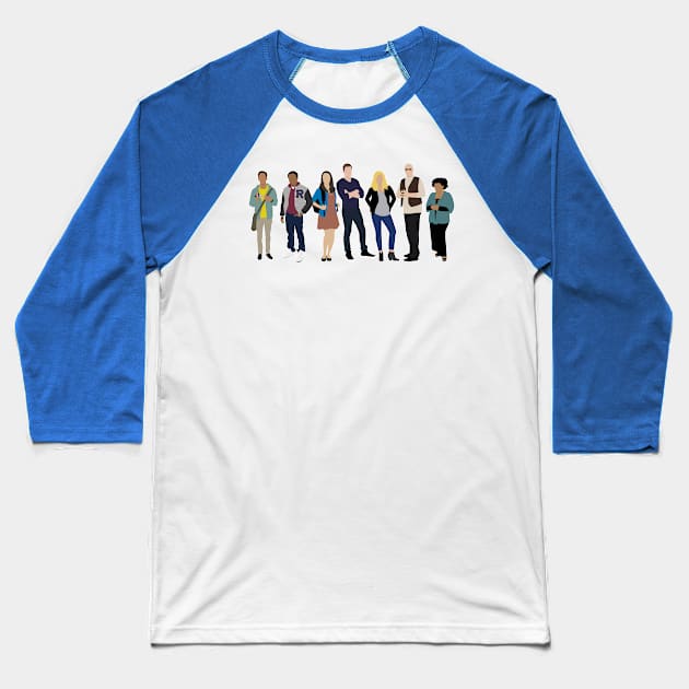The Greendale Seven Baseball T-Shirt by doctorheadly